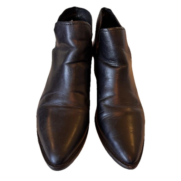 Steve Madden Boots Booties Size 10 Austin Black Leather‎ Cut Out Side Ankle - Picture 5 of 8
